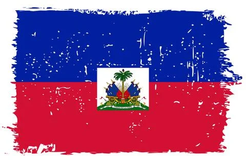 Grunge vector flag of Haiti Stock Illustration