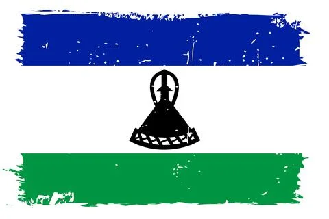 Grunge vector flag of Lesotho Stock Illustration