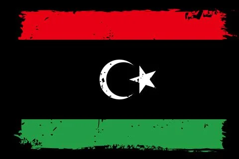 Grunge vector flag of Libya Stock Illustration