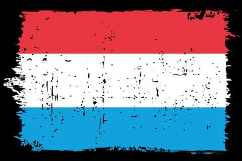 Grunge vector flag of Luxembourg Illustrazione stock