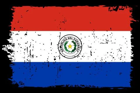 Grunge vector flag of Paraguay Stock Illustration