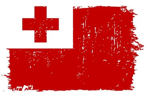 Grunge vector flag of Tonga Stock-Illustration