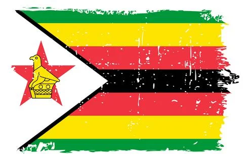 Grunge vector flag of Zimbabwe Stock Illustration