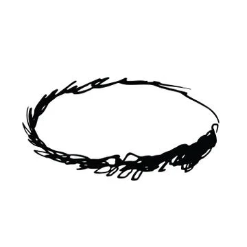 Grunge vector frame oval shape Stock Illustration