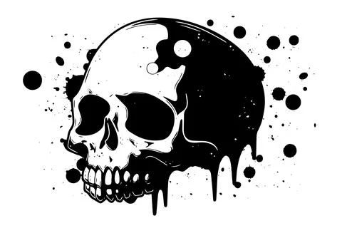 Grunge Vector Skull: Abstract Gothic Graffiti Art with Vintage Rock Influence. Stock Illustration