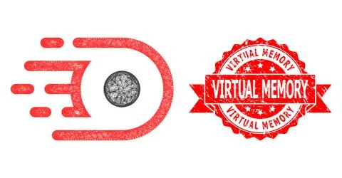 Grunge Virtual Memory Stamp and Network Speed Core Icon Illustrazione stock