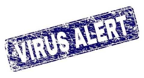 Grunge VIRUS ALERT Framed Rounded Rectangle Stamp 스톡 일러스트