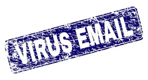 Grunge VIRUS EMAIL Framed Rounded Rectangle Stamp 스톡 일러스트
