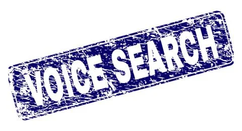 Grunge VOICE SEARCH Framed Rounded Rectangle Stamp Illustrazione stock