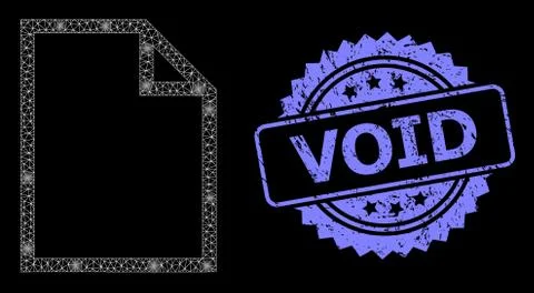 Grunge Void Stamp and Bright Web Net Paper Page with Light Spots Stock-Illustration