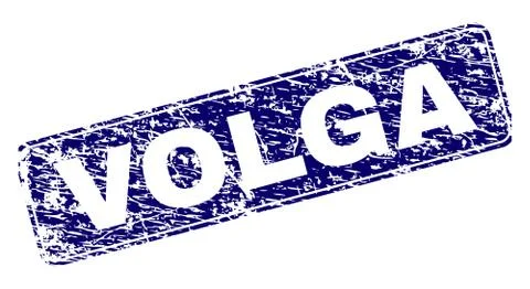 Grunge VOLGA Framed Rounded Rectangle Stamp 스톡 일러스트
