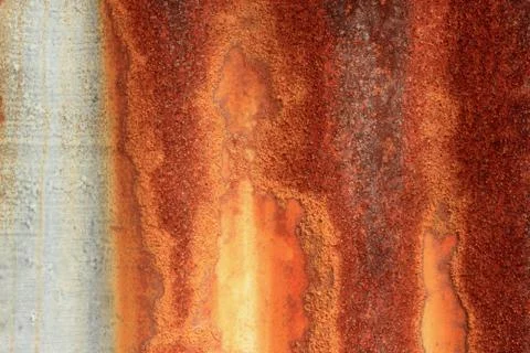 Grunge wall background with sags of rust 스톡 사진