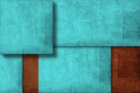 Grunge wall on multiple planes Stock Illustration