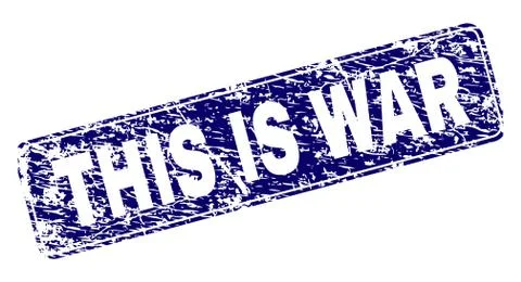 Grunge THIS IS WAR Framed Rounded Rectangle Stamp 스톡 일러스트