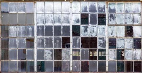 Grunge warehouse window background Stock Photos