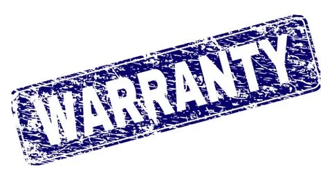 Grunge WARRANTY Framed Rounded Rectangle Stamp 스톡 일러스트