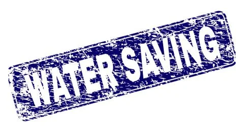 Grunge WATER SAVING Framed Rounded Rectangle Stamp Stock Illustration