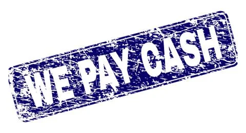 Grunge WE PAY CASH Framed Rounded Rectangle Stamp Stock Illustration