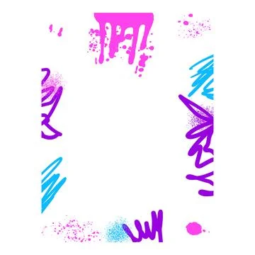 Grunge white template frame. Graffiti spray art mockup sticker background. 库存插图