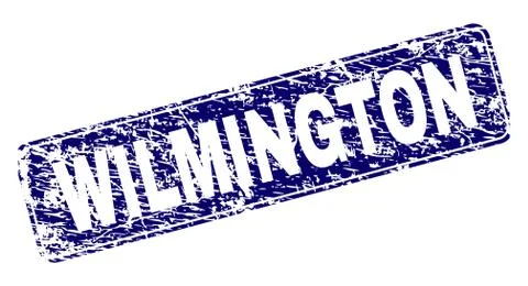 Grunge WILMINGTON Framed Rounded Rectangle Stamp Illustrazione stock