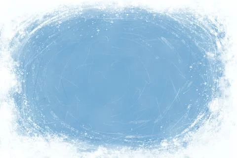 Grunge Winter Blue Background with Snow Falling Border. Stock Illustration