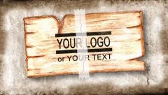 Grunge wood board and adhesive tape Stock After Effects