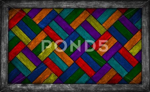 Grunge wooden background painted in different colors Stock Photos