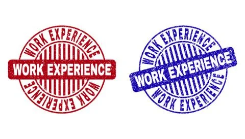 Grunge WORK EXPERIENCE Textured Round Watermarks Stock Illustration