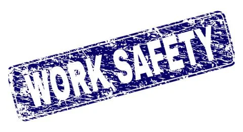 Grunge WORK SAFETY Framed Rounded Rectangle Stamp 스톡 일러스트