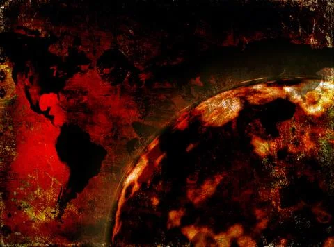 Grunge world map Stock Illustration