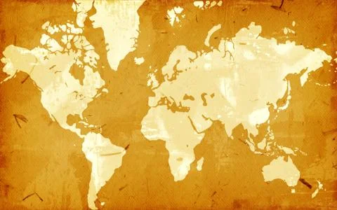 Grunge world map Stock Illustration
