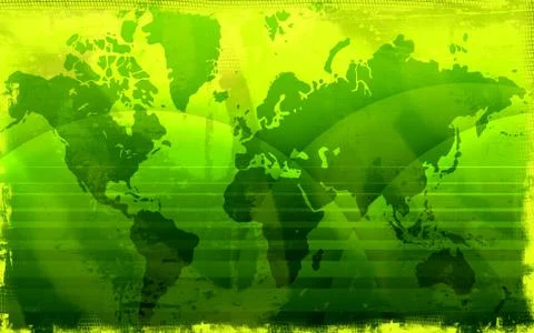 Grunge world map Stock Illustration