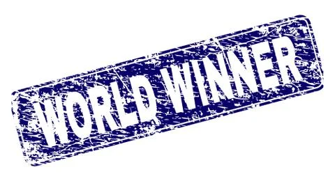 Grunge WORLD WINNER Framed Rounded Rectangle Stamp 스톡 일러스트