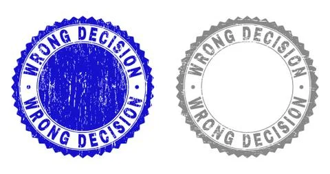 Grunge WRONG DECISION Scratched Stamp Seals Stock Illustration