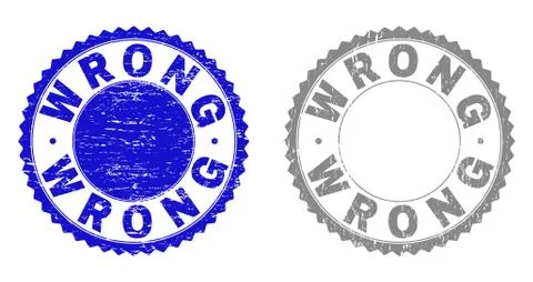 Grunge WRONG Textured Watermarks Illustrazione stock