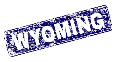 Grunge WYOMING Framed Rounded Rectangle Stamp 스톡 일러스트