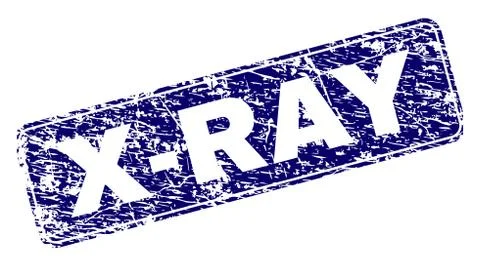 Grunge X-RAY Framed Rounded Rectangle Stamp Stock Illustration