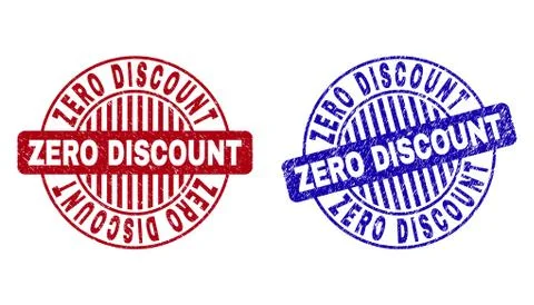 Grunge ZERO DISCOUNT Scratched Round Watermarks Ilustração Stock