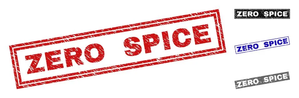 Grunge ZERO SPICE Scratched Rectangle Watermarks Ilustração Stock