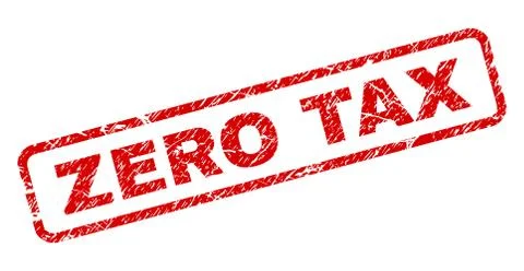 Grunge ZERO TAX Rounded Rectangle Stamp Illustrazione stock