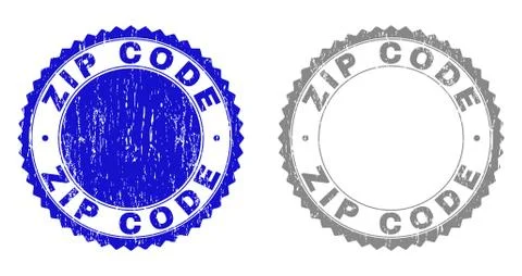 Grunge ZIP CODE Scratched Stamp Seals Stock Illustration