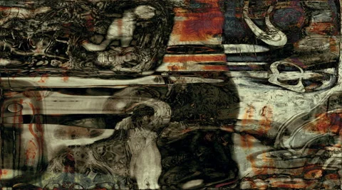 Grungy abstract forms flicker and pulse - Grunge 1005 HD, 4K Stock Footage 54098056