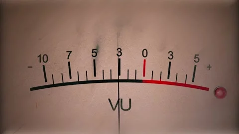 A Grungy audio compressor VU meter gauge Stock Footage 155226846