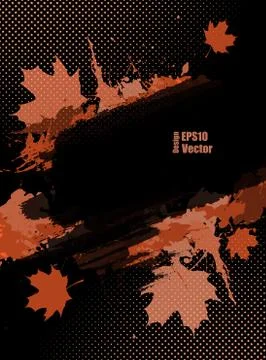 Grungy autumn vector Stock Illustration