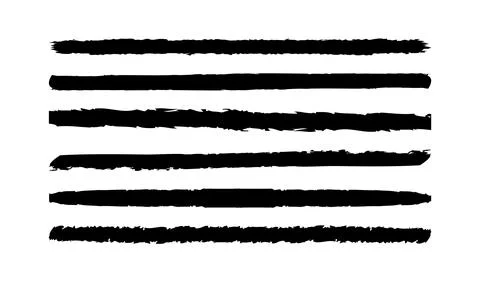Grungy brush line stripes vector set Stock Illustration