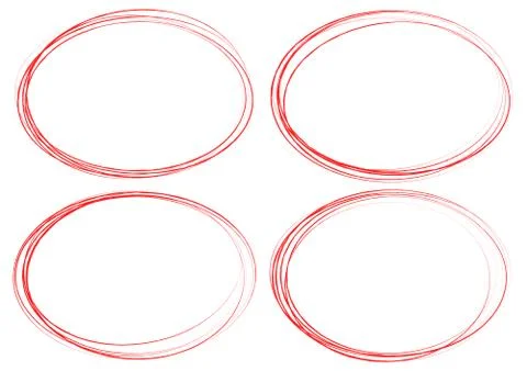 Grungy circle elements. Textured, smeared sketchy circles for highlighting 스톡 일러스트