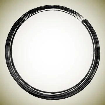 Grungy circle isolated on brown background. Textured brushed stroke vector. イラスト素材