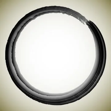 Grungy circle isolated on brown background. Textured brushed stroke vector. イラスト素材