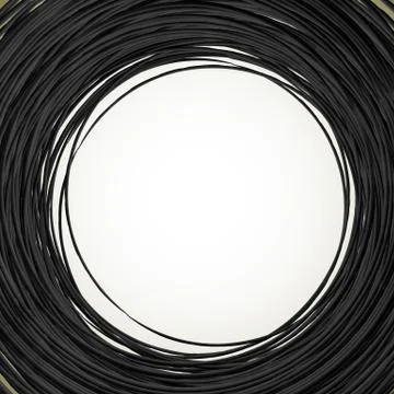 Grungy circle isolated on brown background. Textured brushed stroke vector. イラスト素材