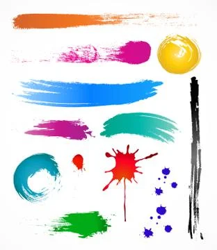 Grungy design colorful elements. Vector set 2 Stock Illustration